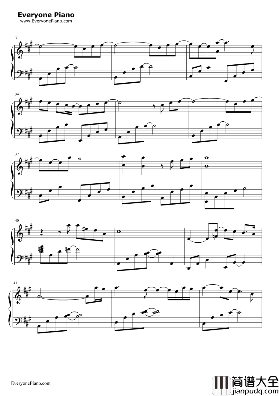 Reason钢琴谱_徐珍英_Reason(蓝色生死恋插曲)