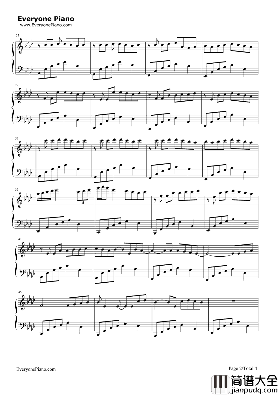 我以为钢琴谱_品冠