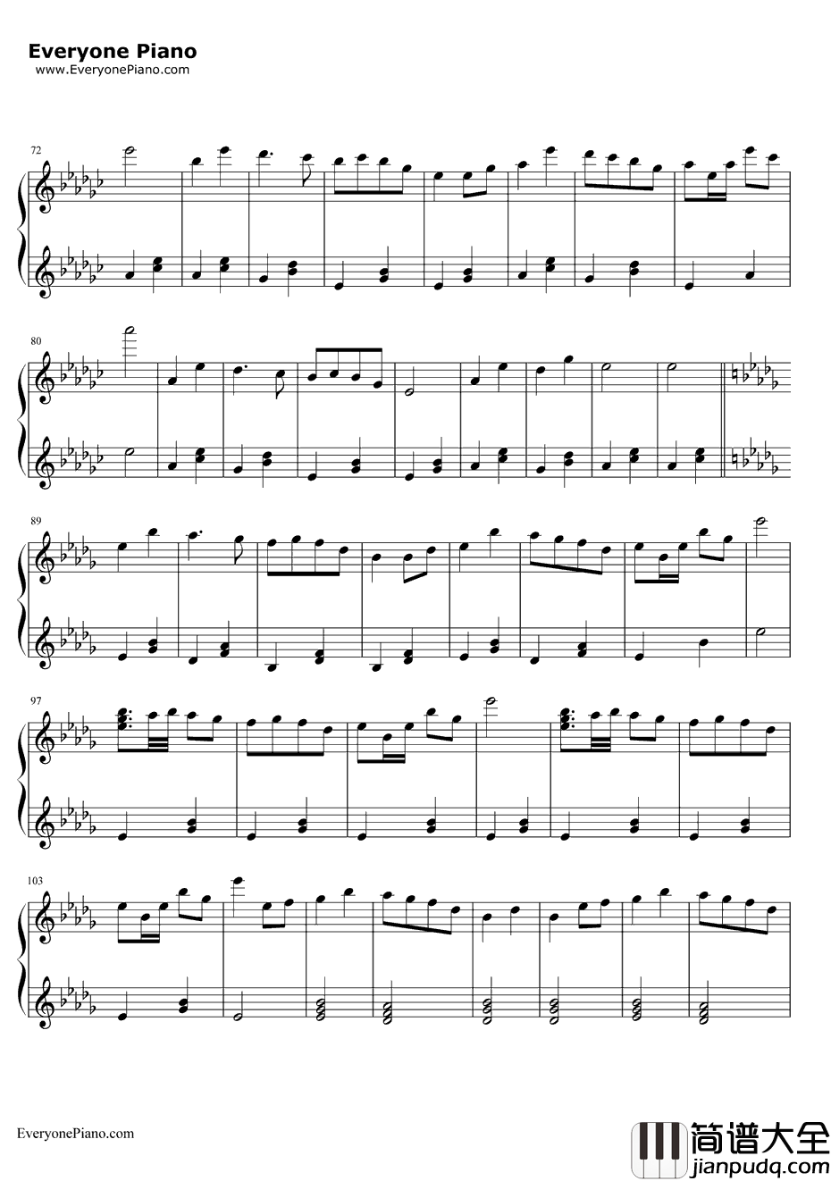 萤火虫之舞钢琴独奏钢琴谱_风潮