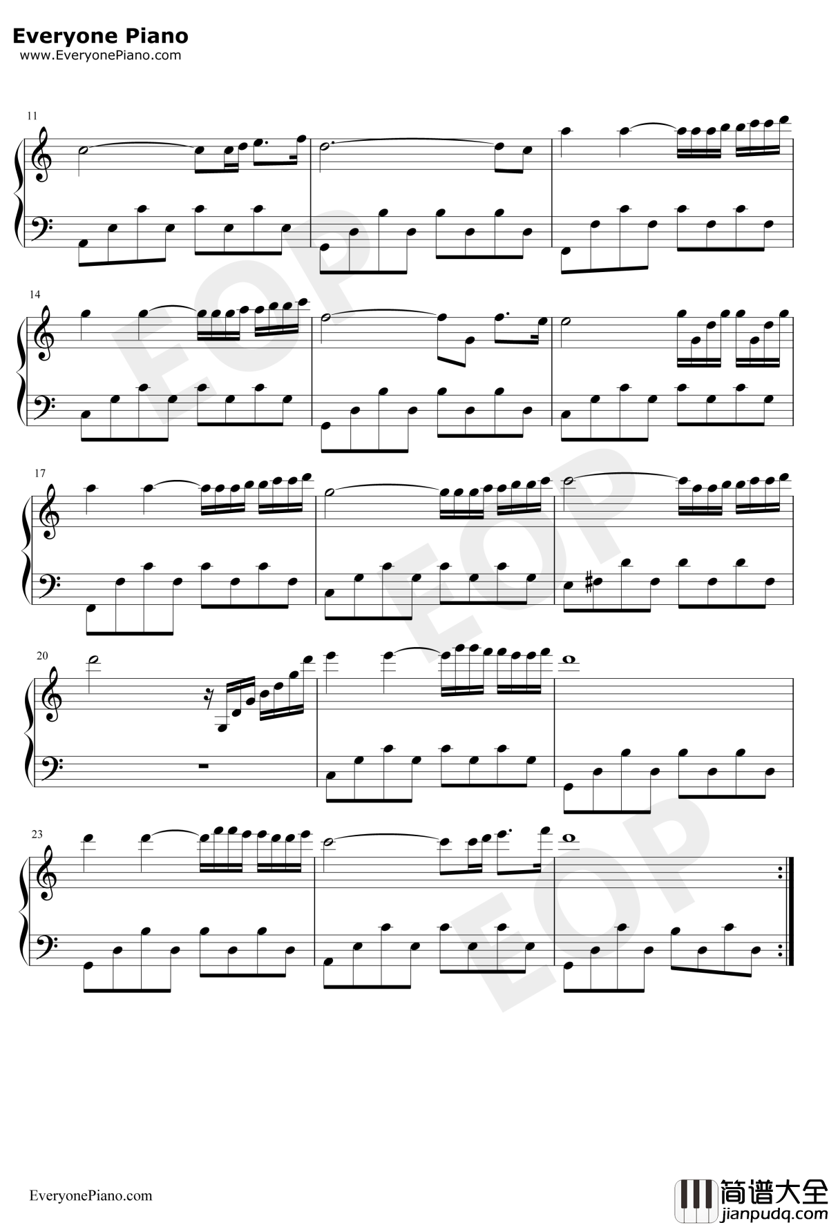 Loveisblue钢琴谱_未知_蓝色生死恋II冬季恋歌插曲