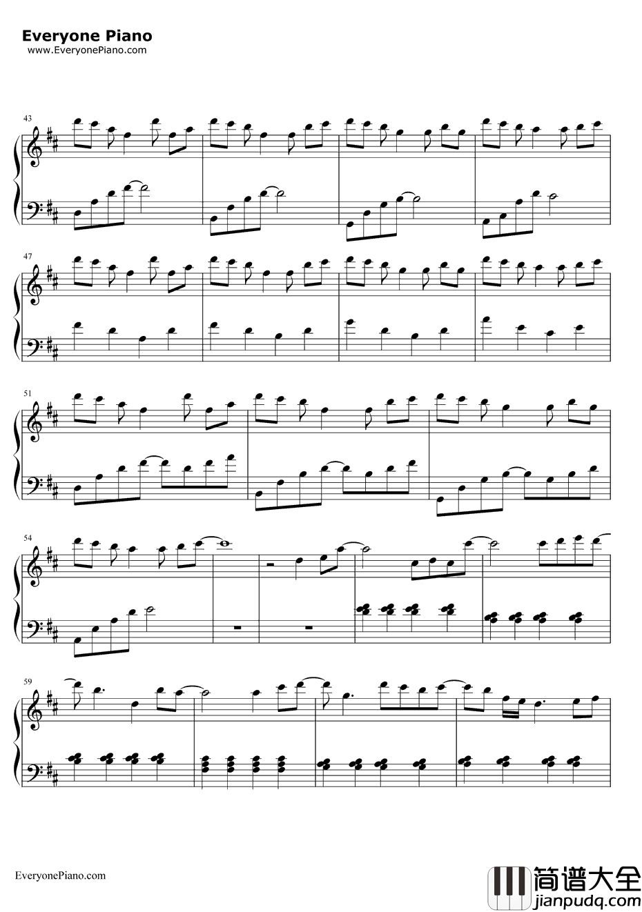 三色堇钢琴谱_放电之深刻反省（JOE）