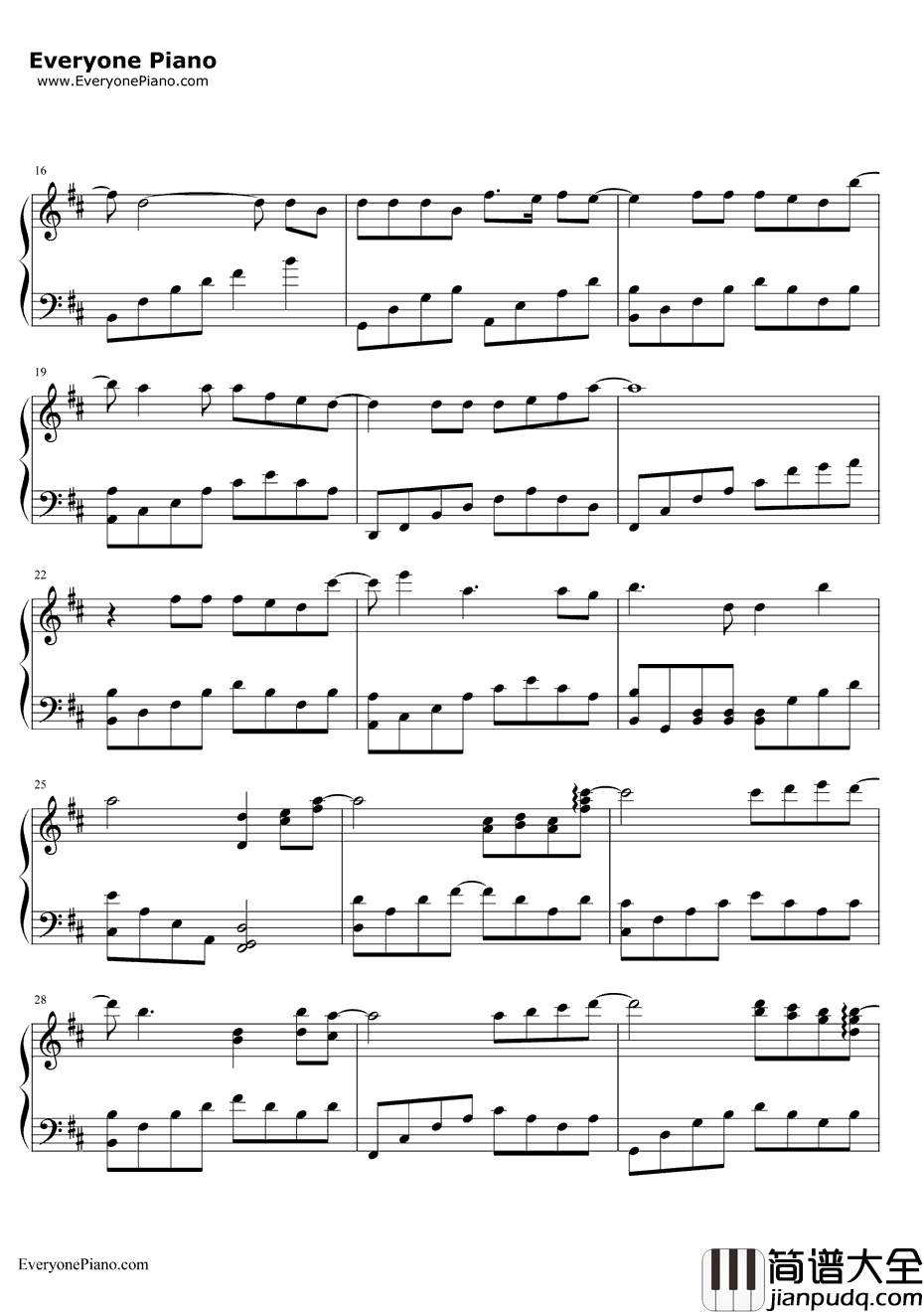 三色堇钢琴谱_放电之深刻反省（JOE）