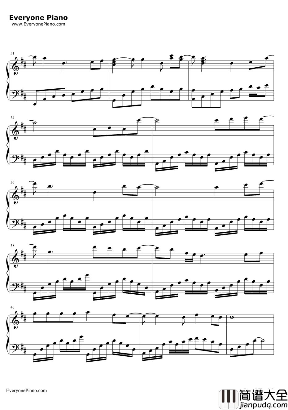 三色堇钢琴谱_放电之深刻反省（JOE）