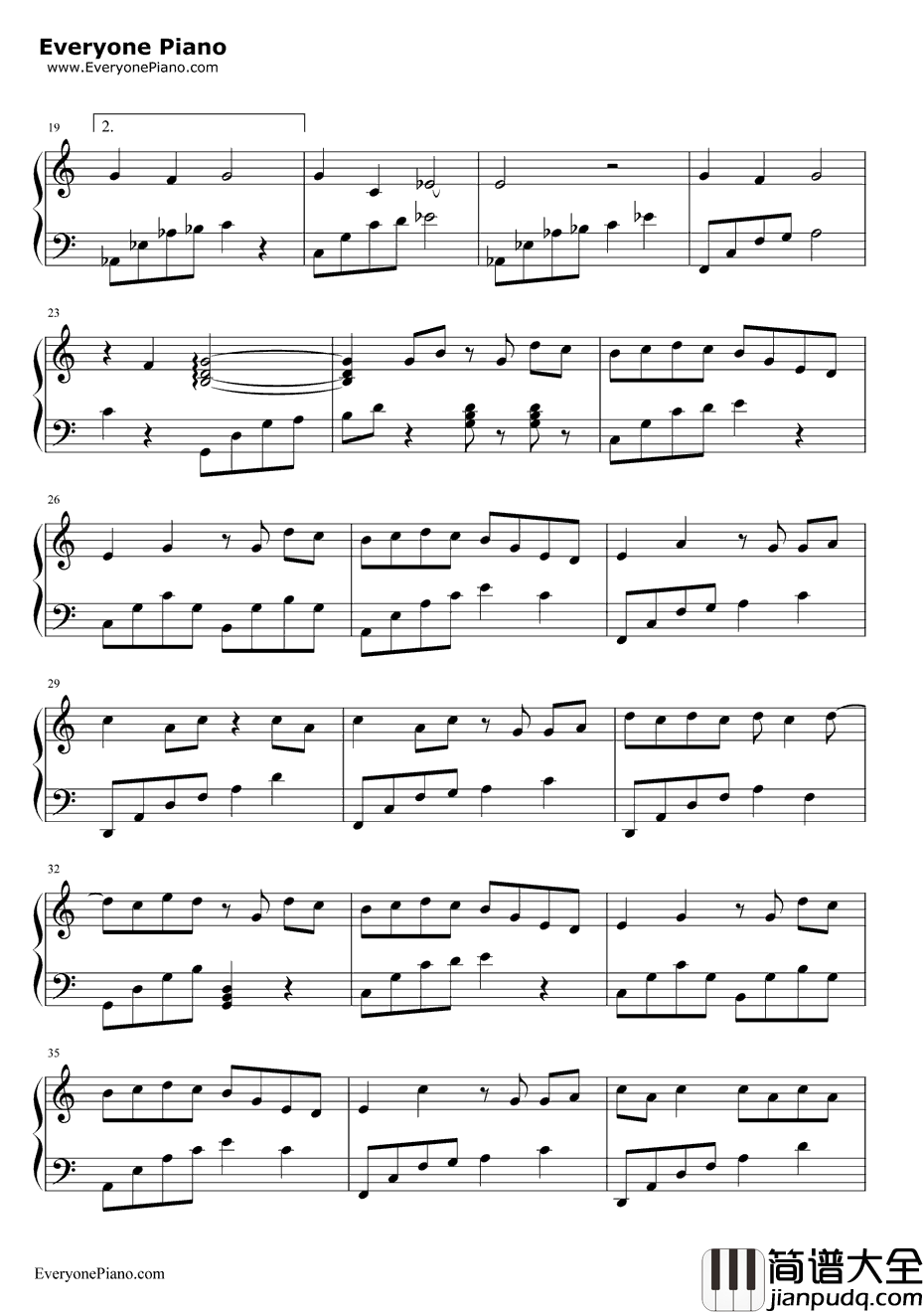 天黑黑钢琴谱_孙燕姿