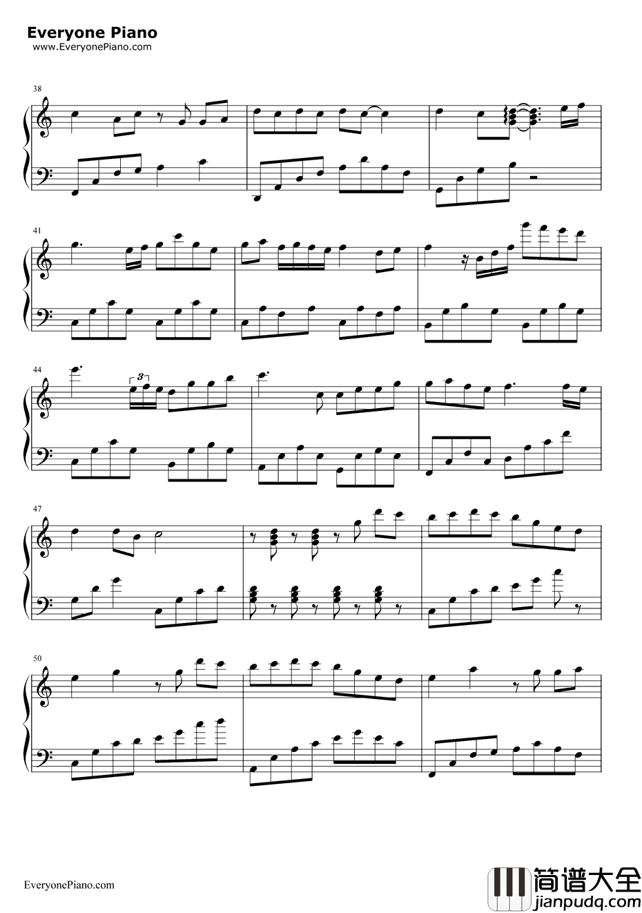 天黑黑钢琴谱_孙燕姿