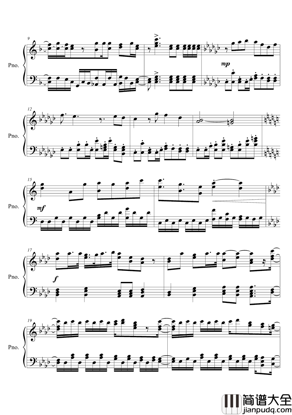 Punch_Line钢琴谱_翔子炭♥电波组