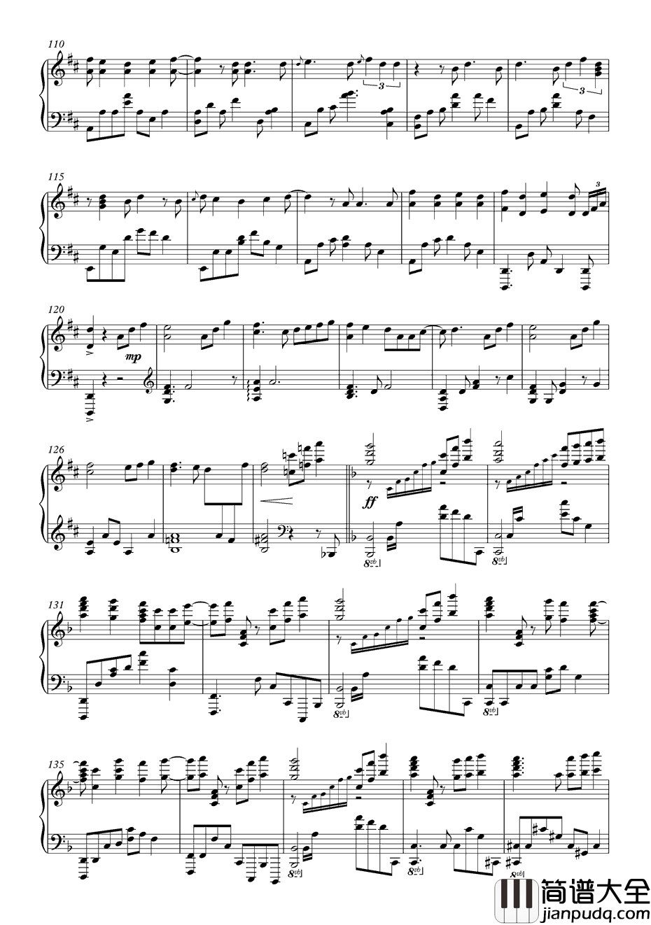 ダイバー钢琴谱_KANA_BOON_潜水员_火影忍者剧场版慕留人主题曲