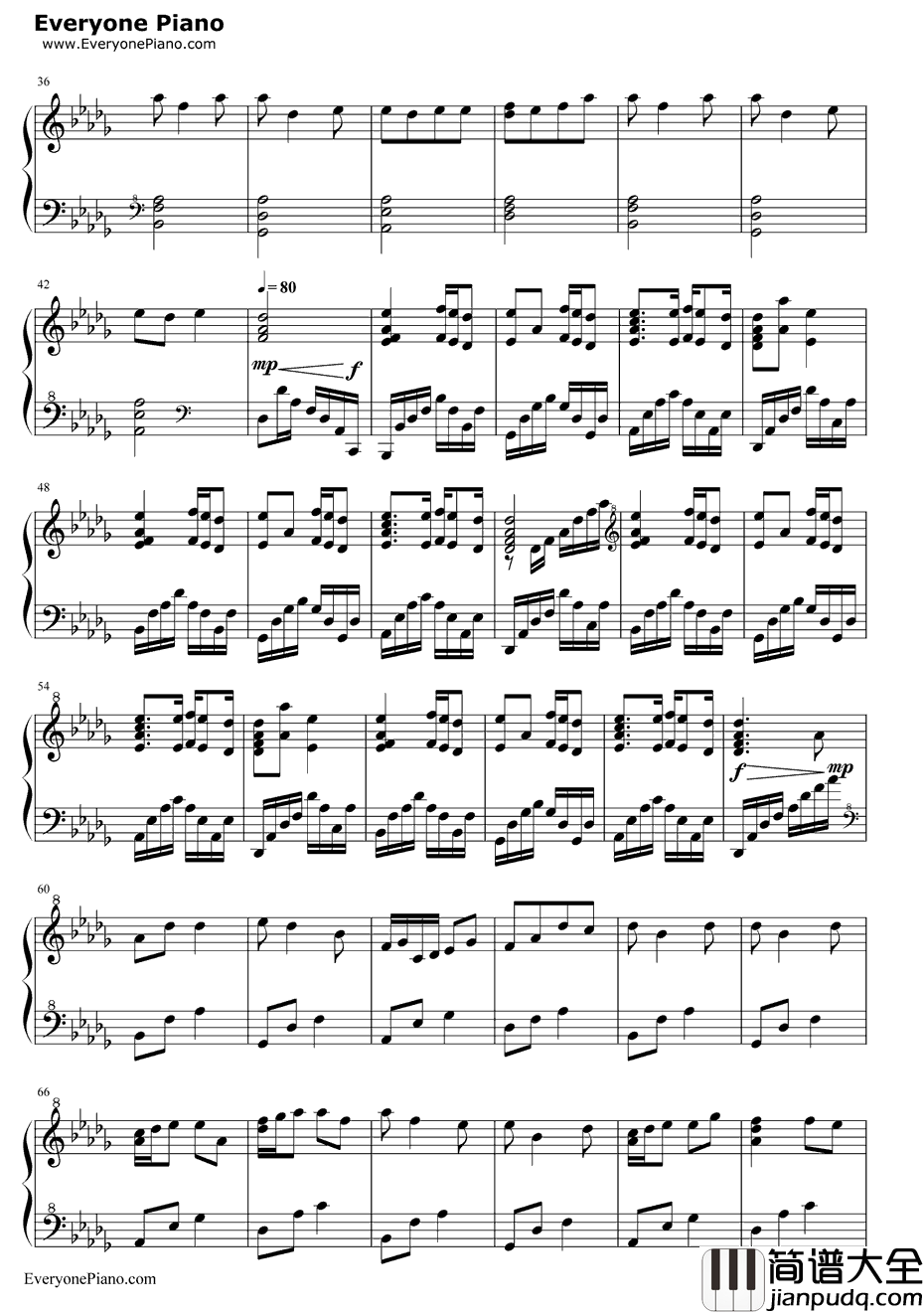 You钢琴谱_dai_寒蝉鸣泣之时OST