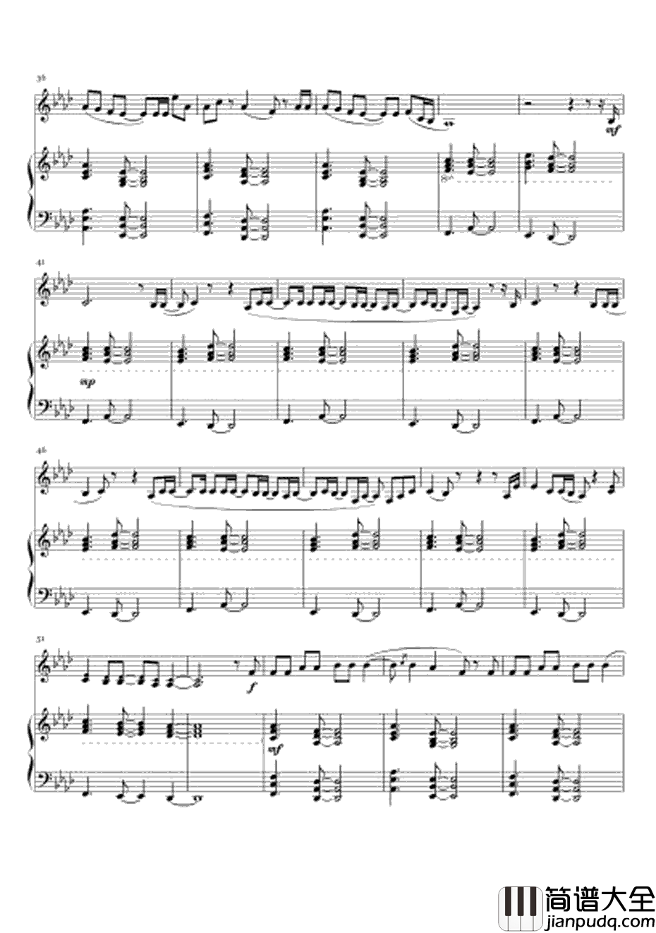 Hello钢琴谱_Adele_三声部_Adele