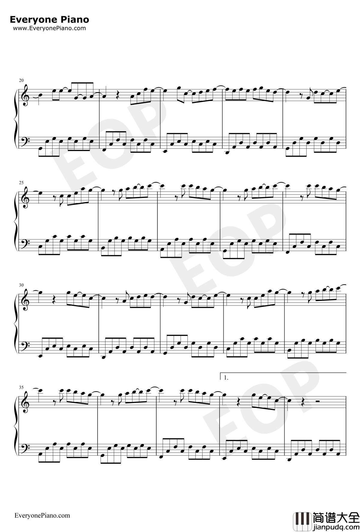 明天你好钢琴谱_牛奶咖啡_C调简单版