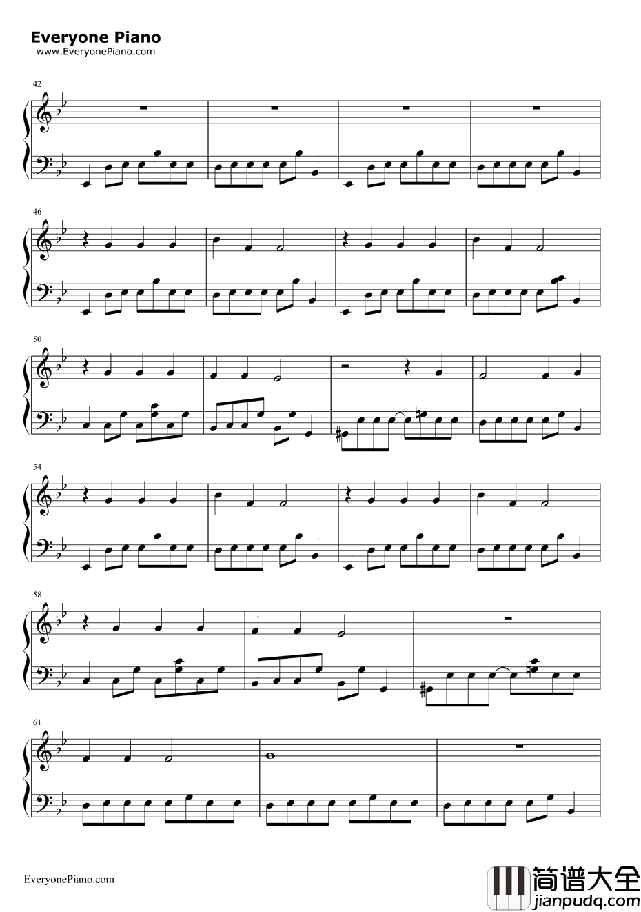 Heartbeats钢琴谱_JoseGonzalez