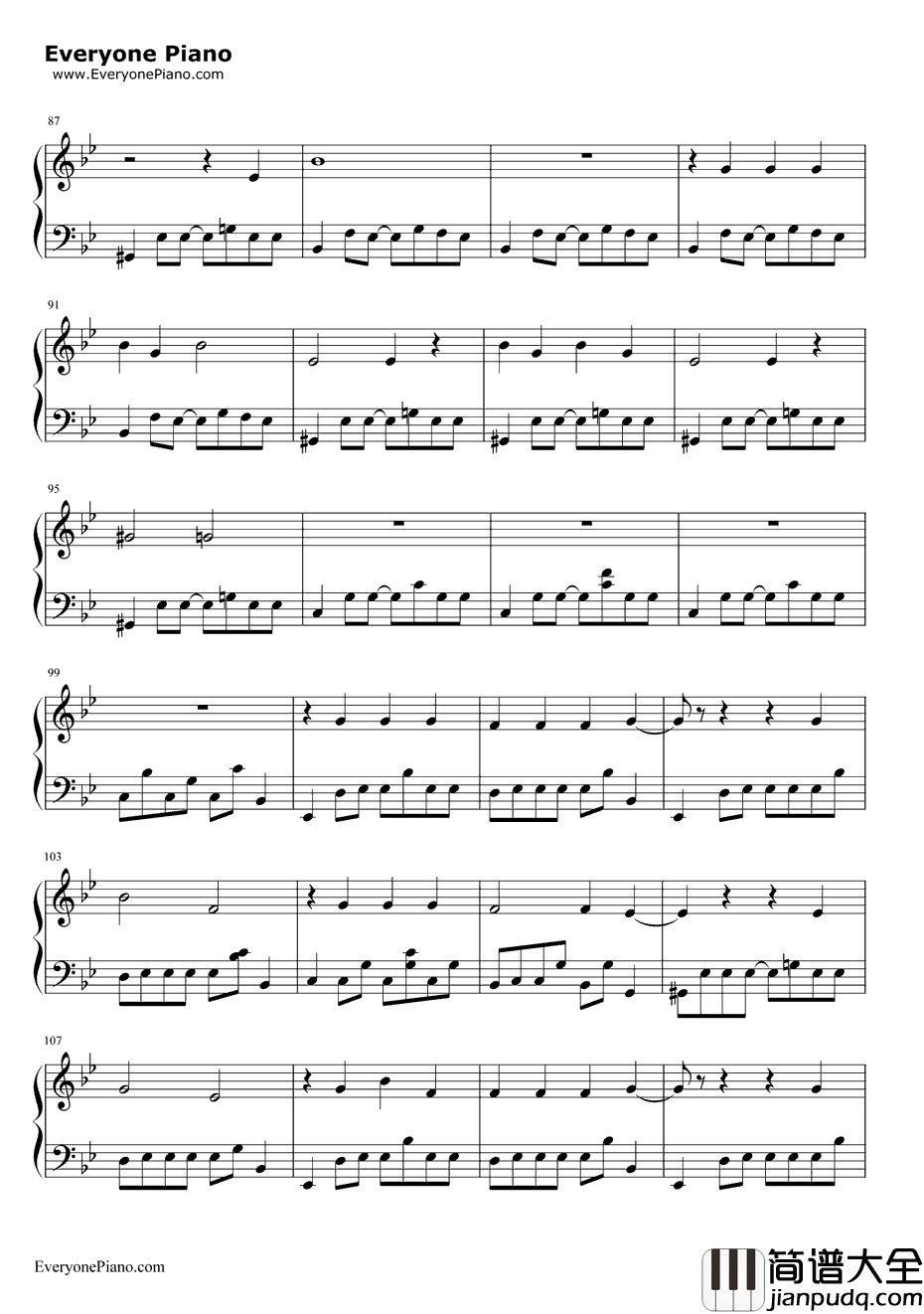 Heartbeats钢琴谱_JoseGonzalez