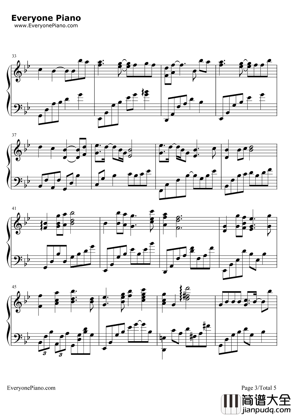 我愿意钢琴谱_王菲_完整版