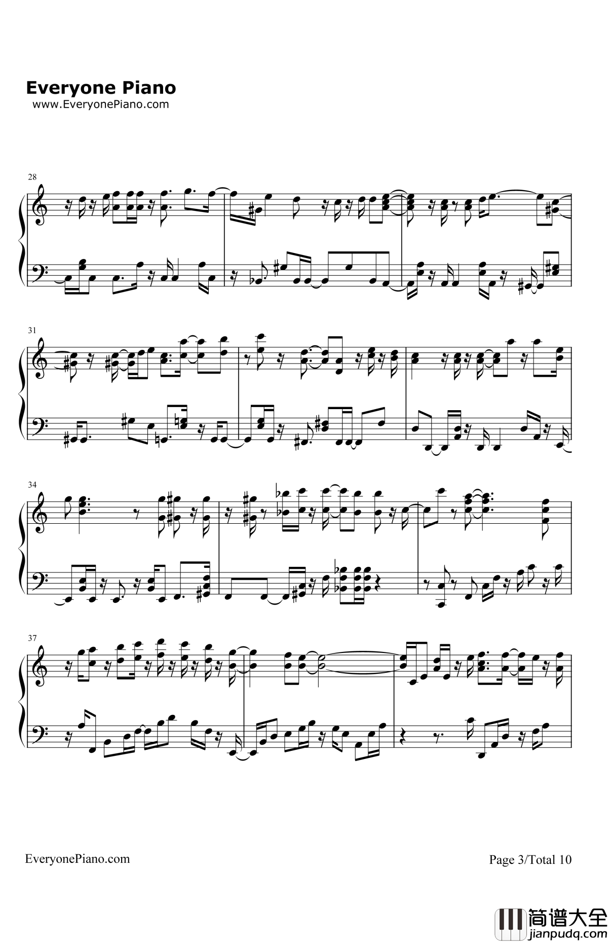 BonVoyage钢琴谱_Bon_BonBlanco_海贼王OP4