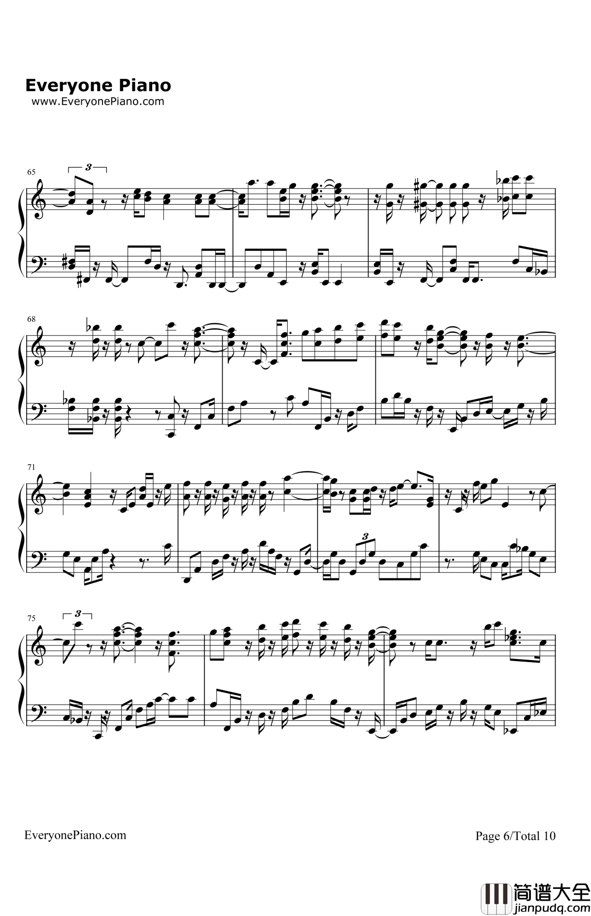 BonVoyage钢琴谱_Bon_BonBlanco_海贼王OP4