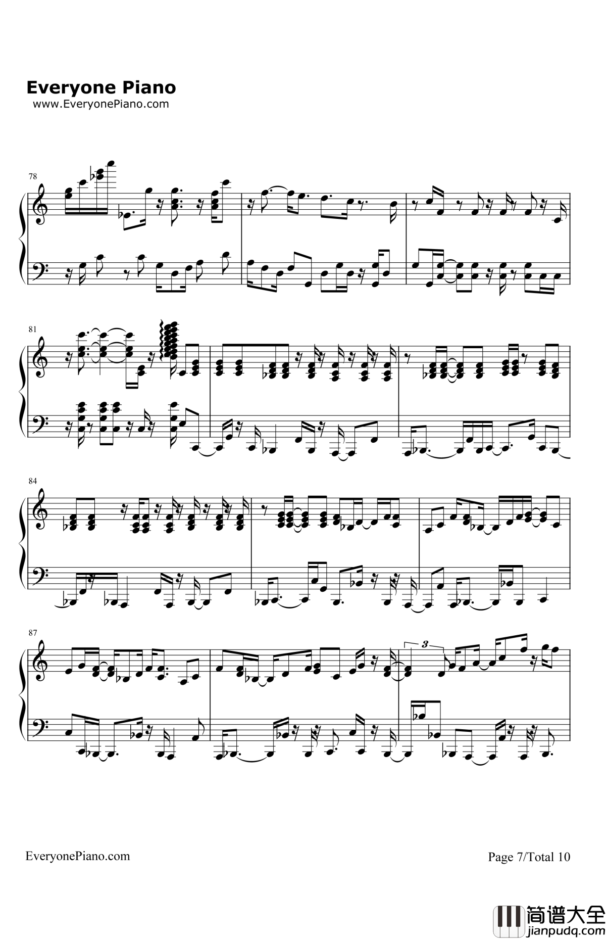 BonVoyage钢琴谱_Bon_BonBlanco_海贼王OP4