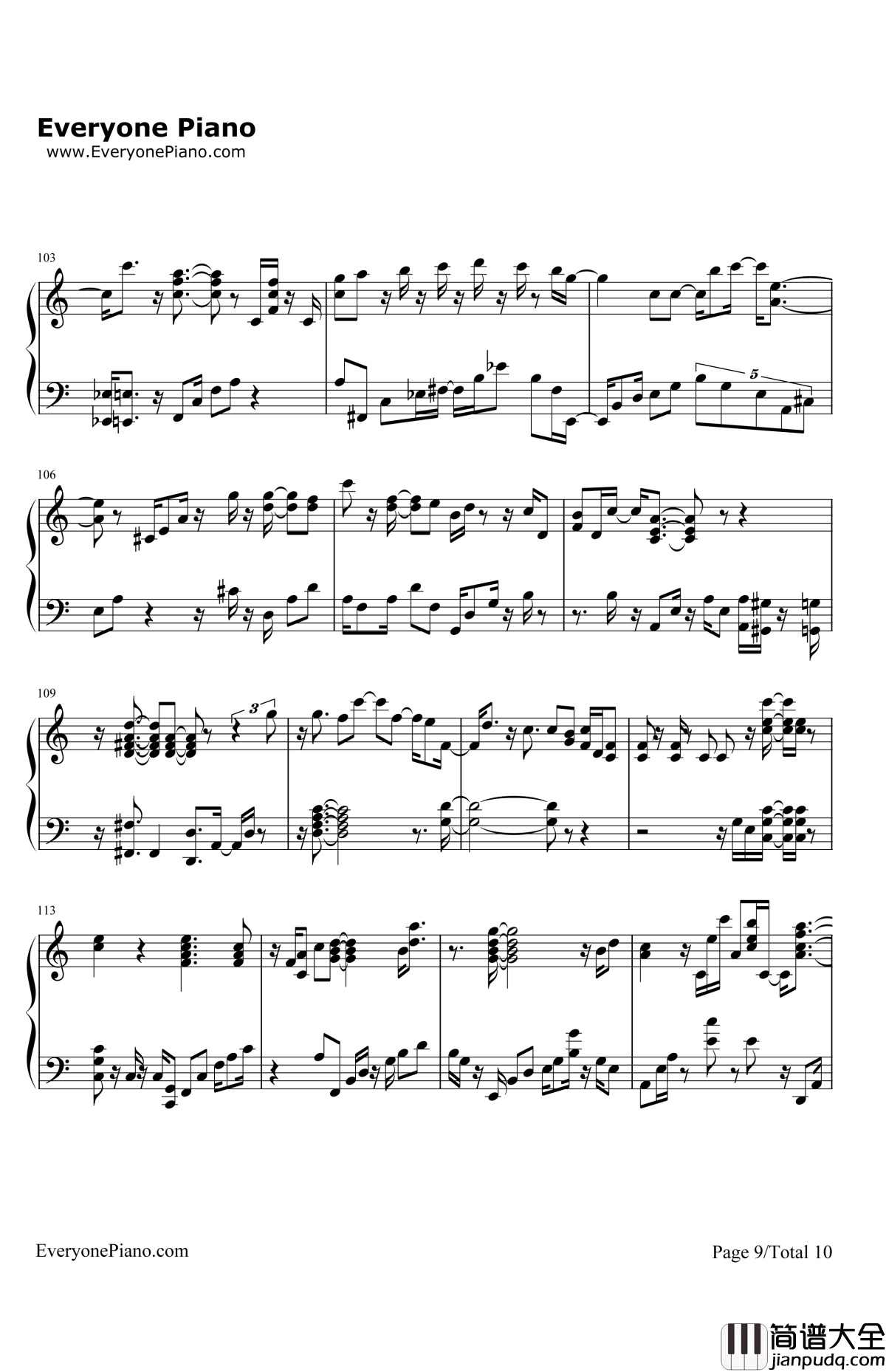 BonVoyage钢琴谱_Bon_BonBlanco_海贼王OP4