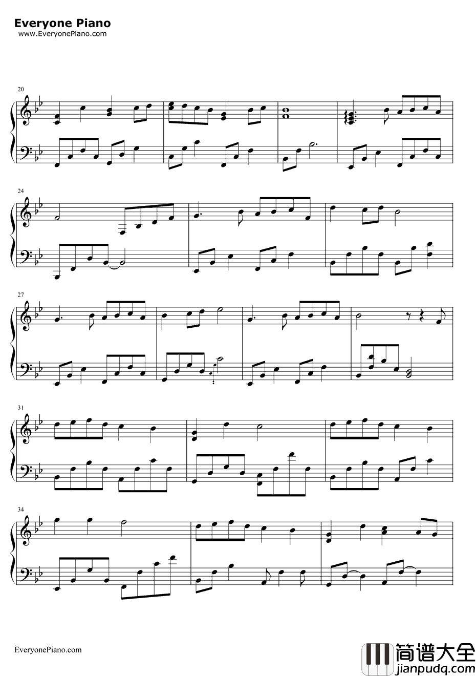 雪之梦钢琴谱_班得瑞Bandari_SnowDream_大自然情诗