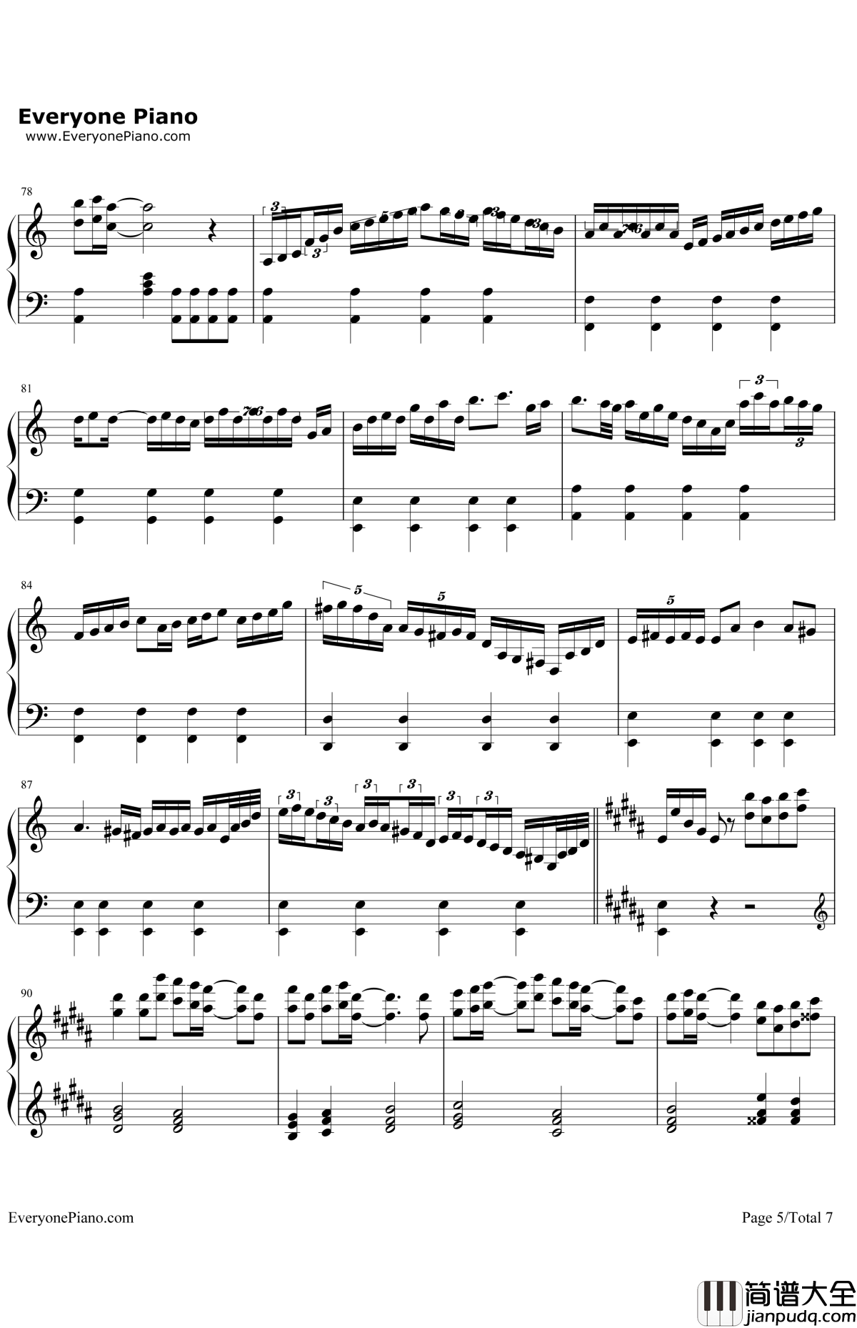 LEVEL5钢琴谱_fripSide_judgelight__科学超电磁炮OP2