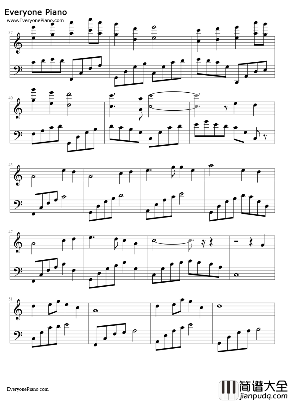 心愿(仙剑5)钢琴谱_陈依婷