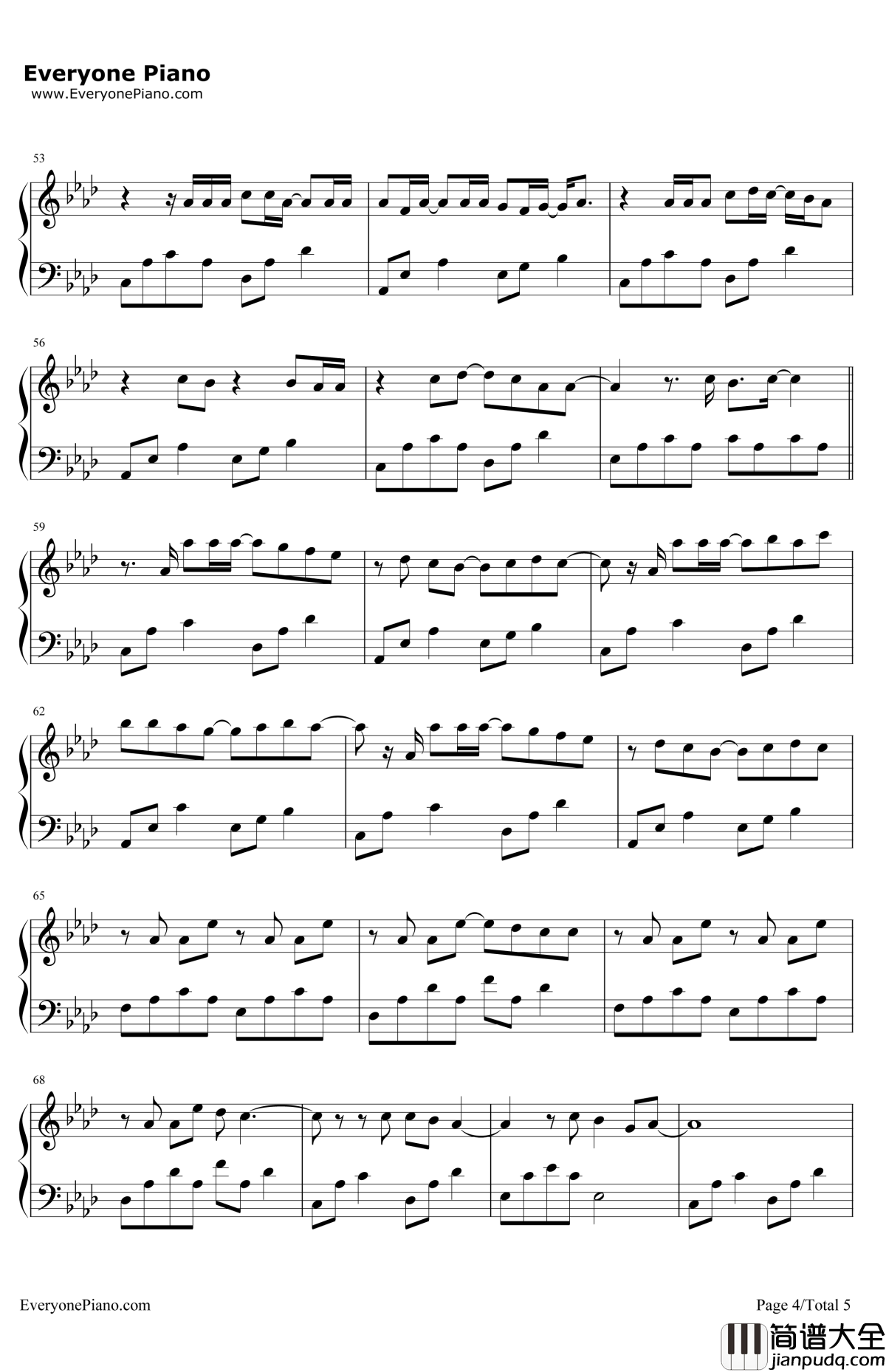 逆时光的浪钢琴谱_Bii毕书尽_爱上哥们插曲