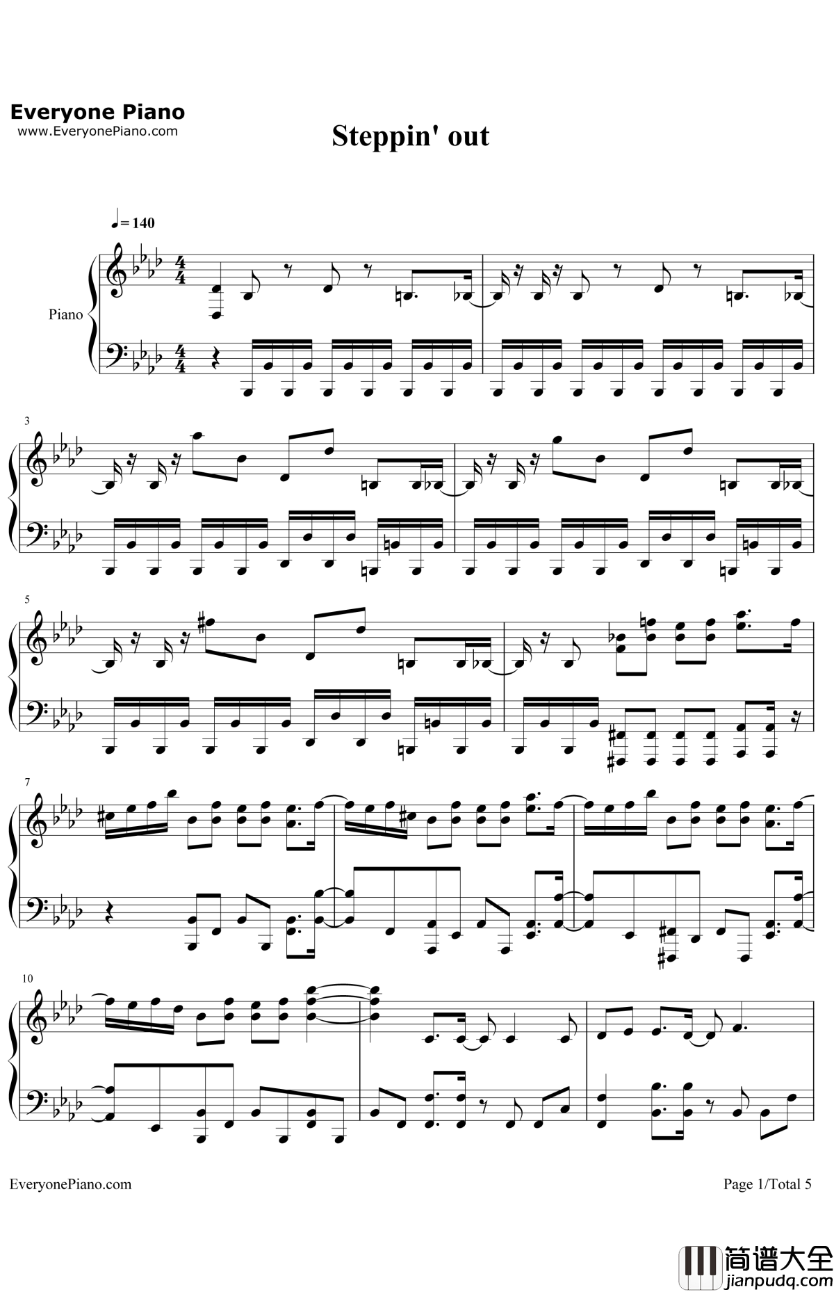 Steppin'Out钢琴谱_FLOW_无头骑士异闻录×2结OP