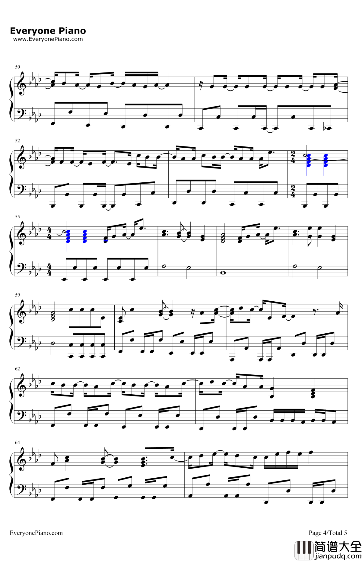 EverythingYou'reNot钢琴谱_DemiLovato