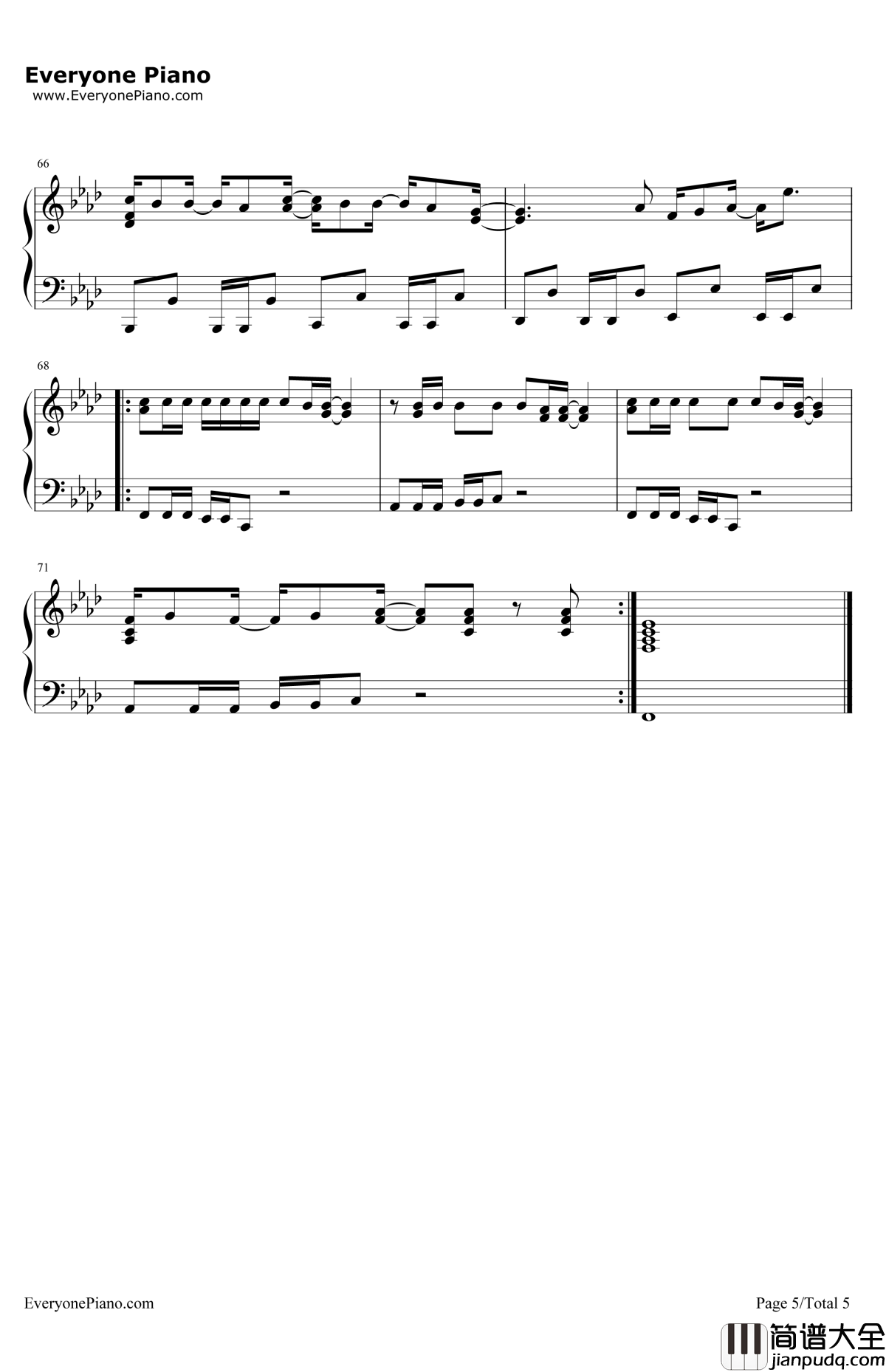 EverythingYou'reNot钢琴谱_DemiLovato