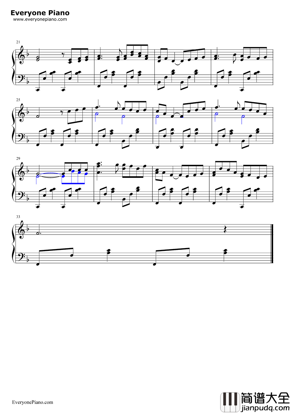 伦敦德里小调钢琴谱_爱尔兰_爱尔兰民歌