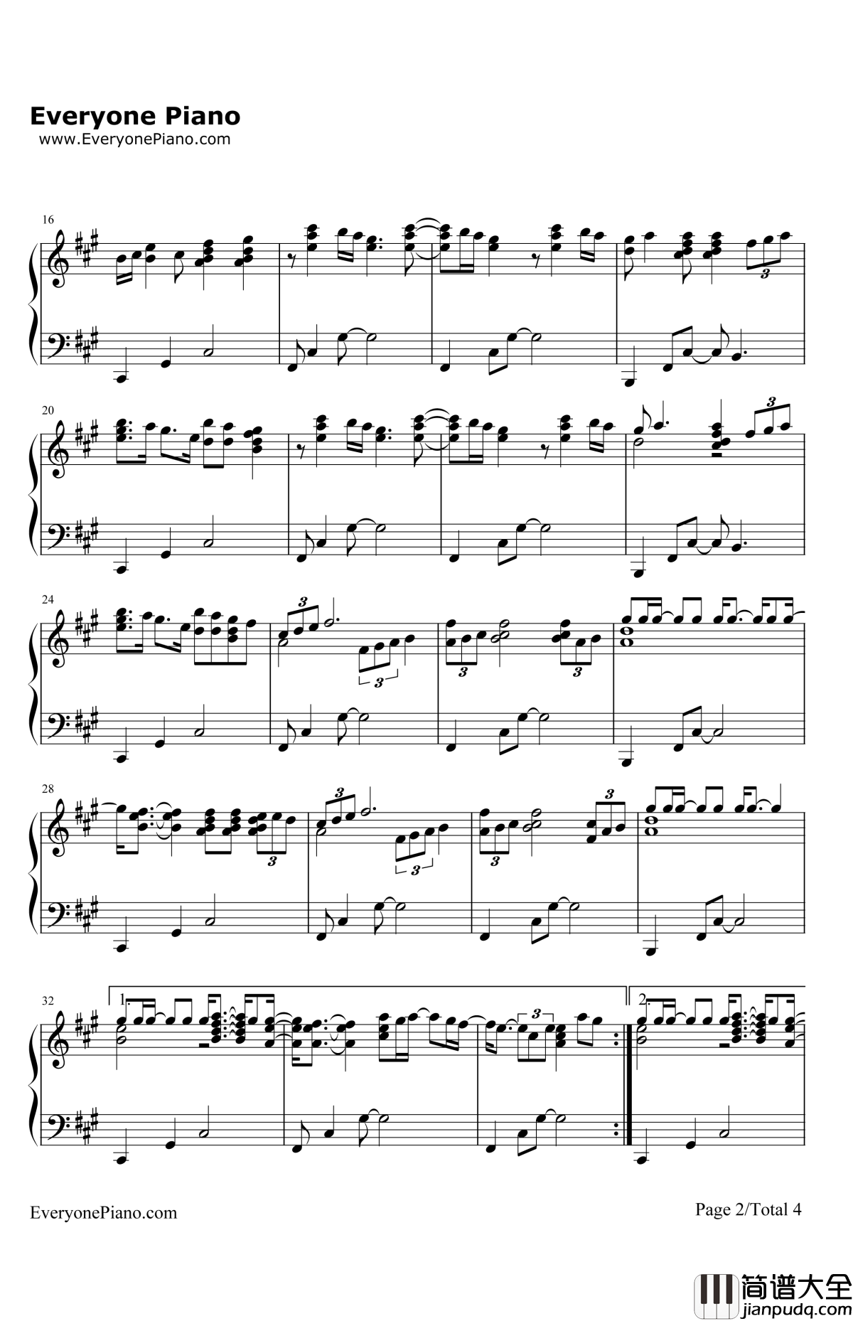 SoSimple钢琴谱_AliciaKeys