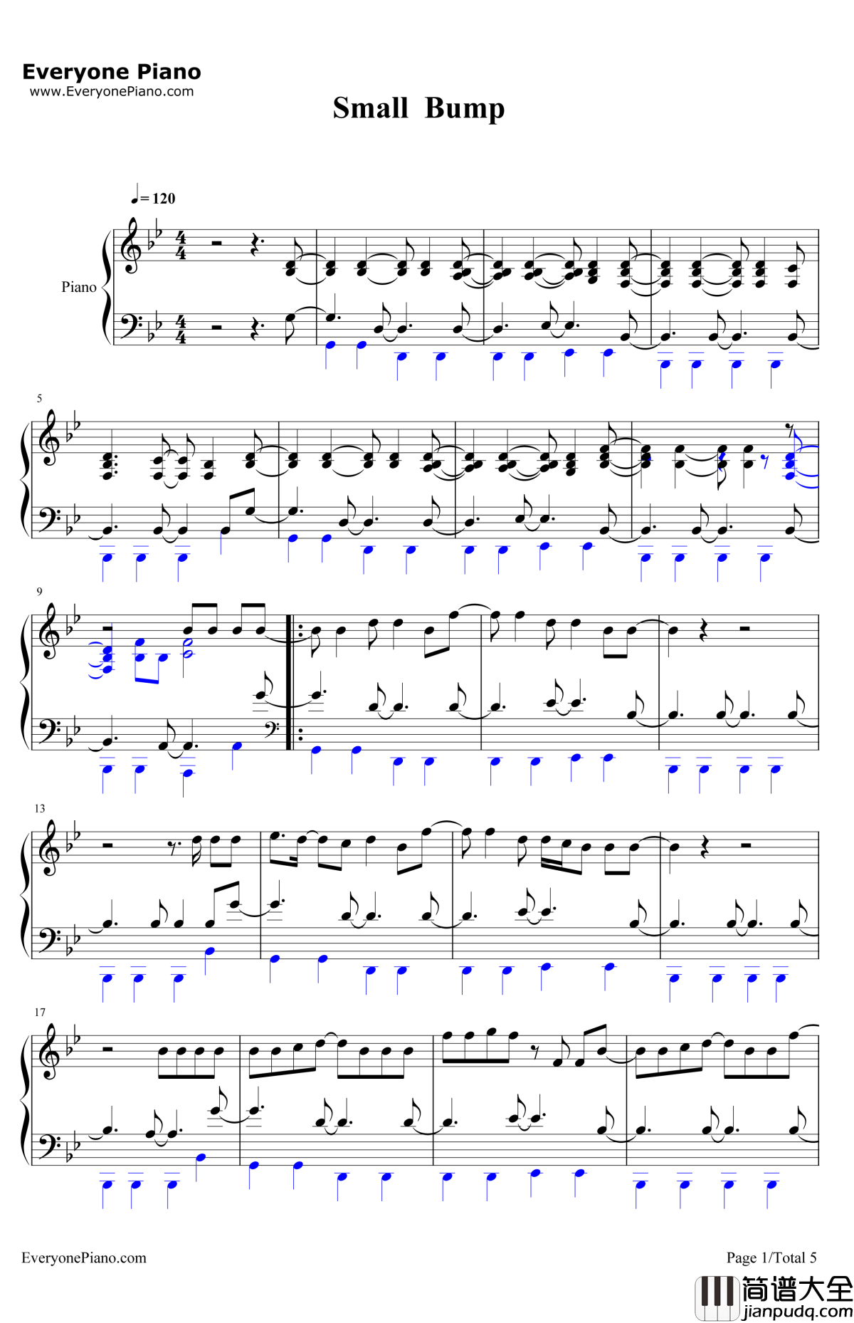 SmallBump钢琴谱_EdSheeran