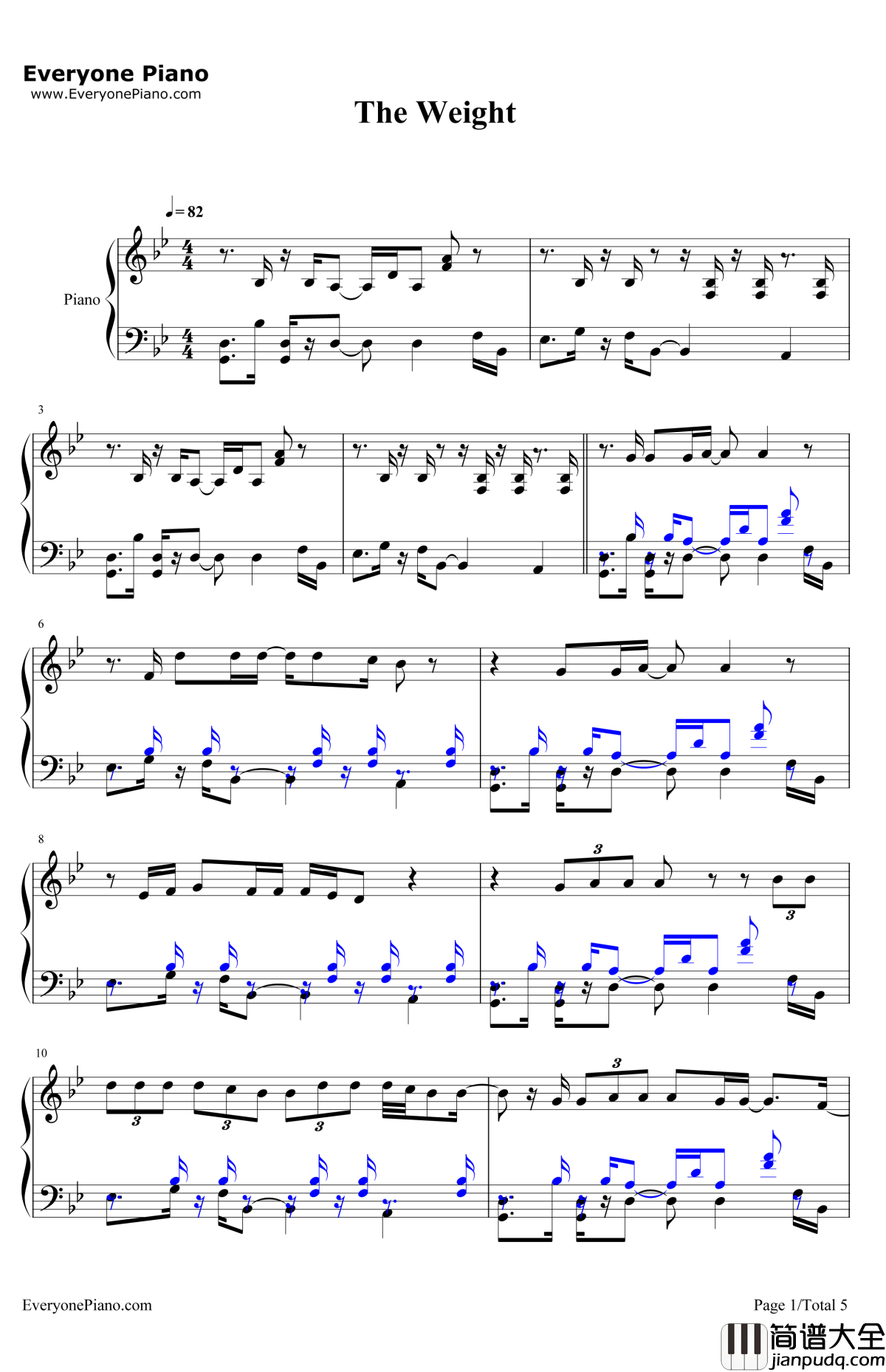 TheWeight钢琴谱_ShawnMendes