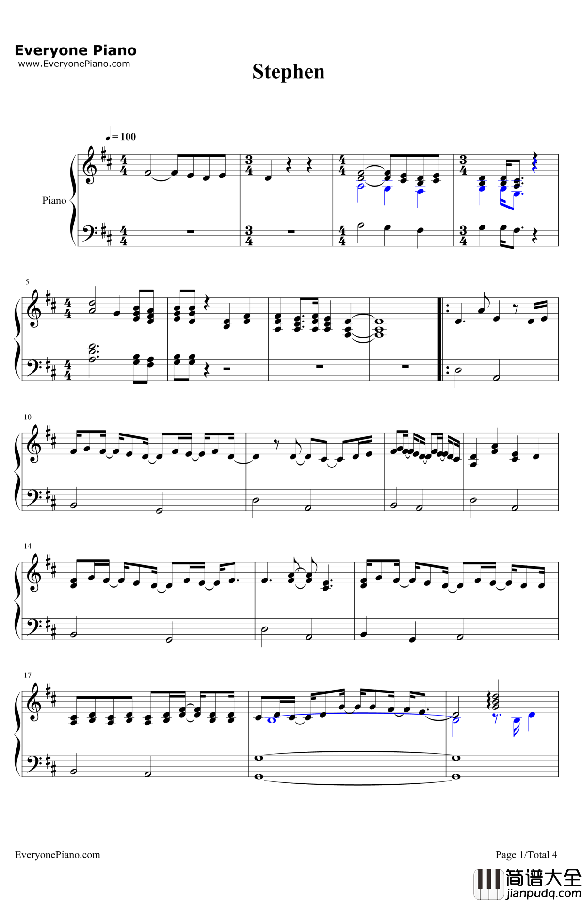 Stephen钢琴谱_Kesha