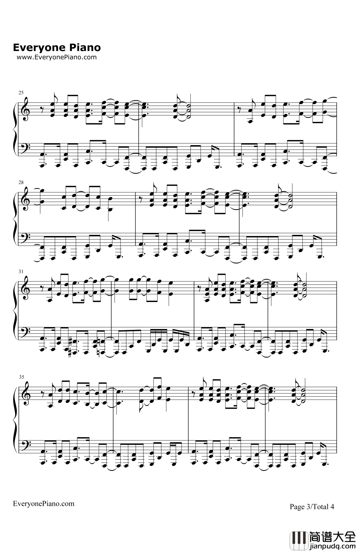 OneReason钢琴谱_fade_死囚乐园OP