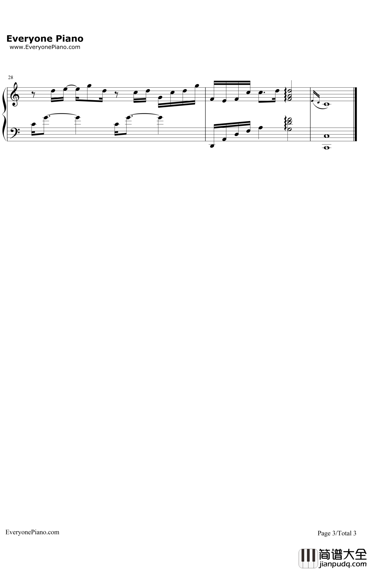 原谅我钢琴谱_刘德华_我的特工爷爷主题曲