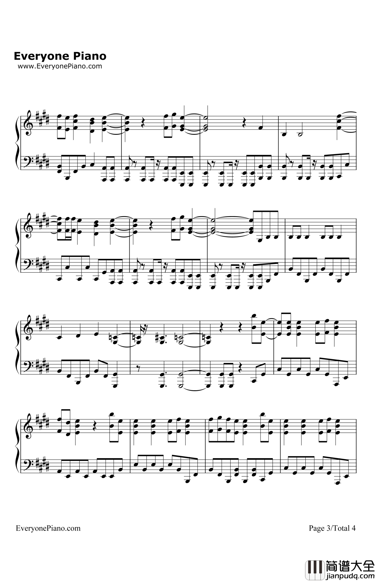 Outgrow钢琴谱_Gero_东京暗鸦OP2