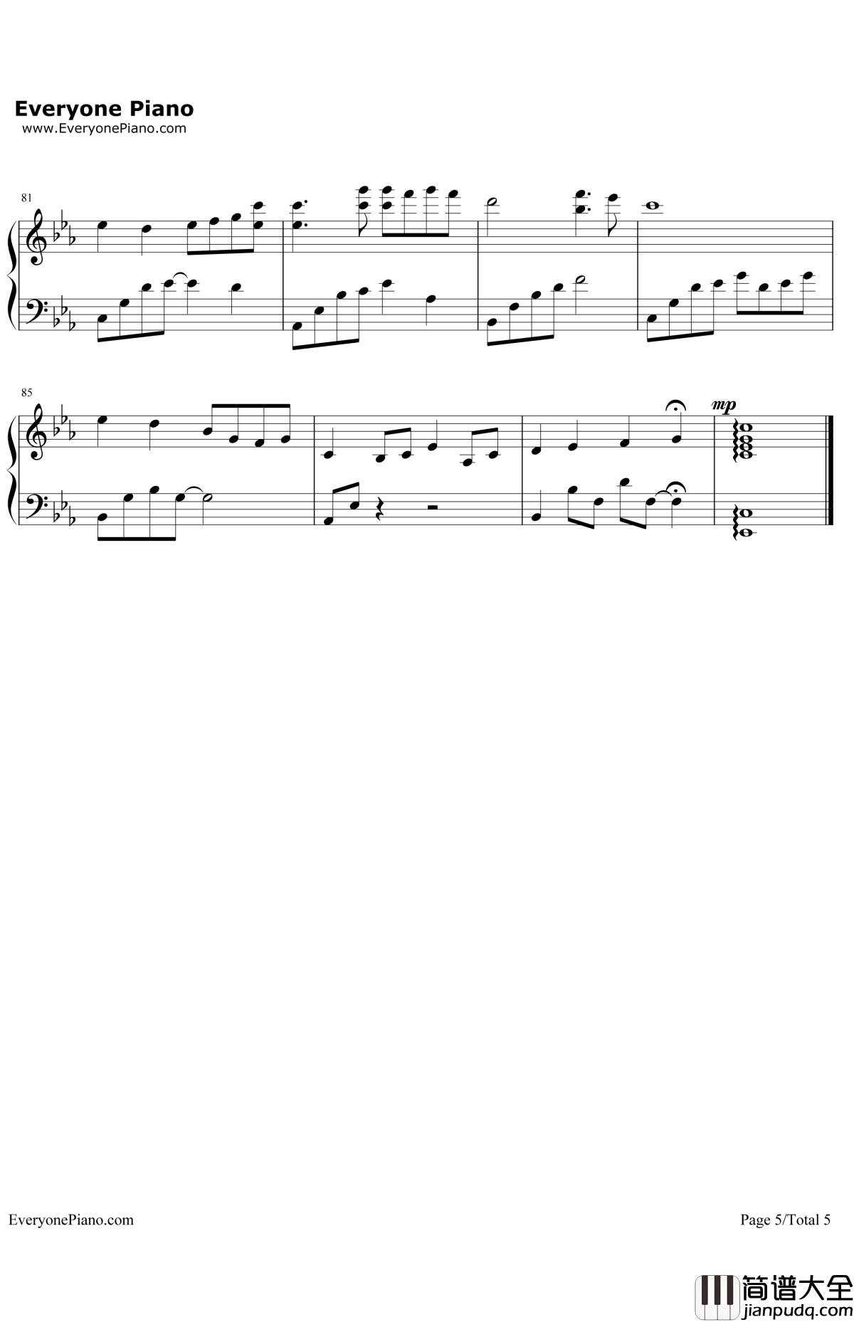 夜的钢琴曲5钢琴谱_石进_夜的钢琴曲5