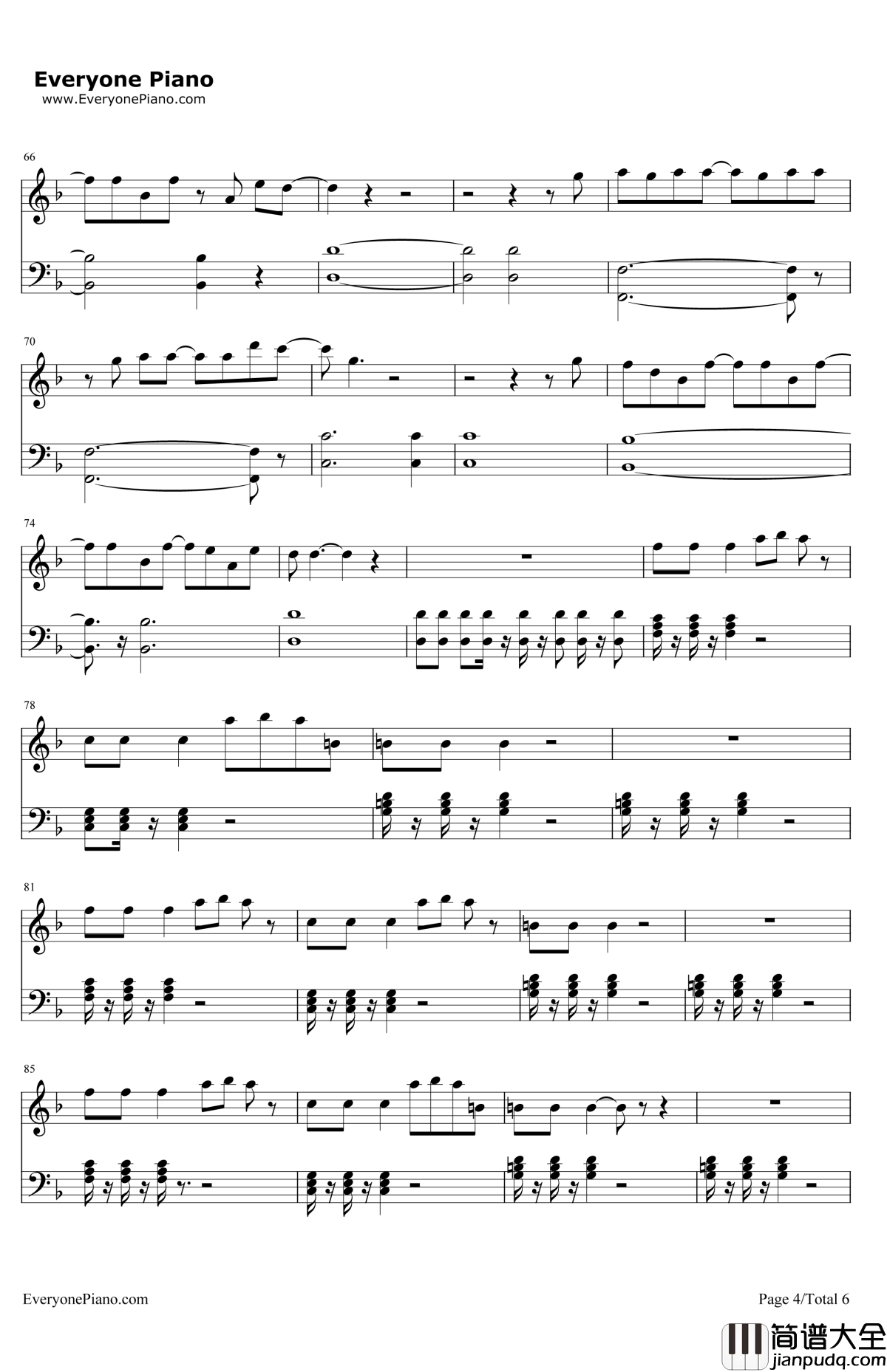 初学者钢琴谱_薛之谦_A测试之爱情大冒险主题曲