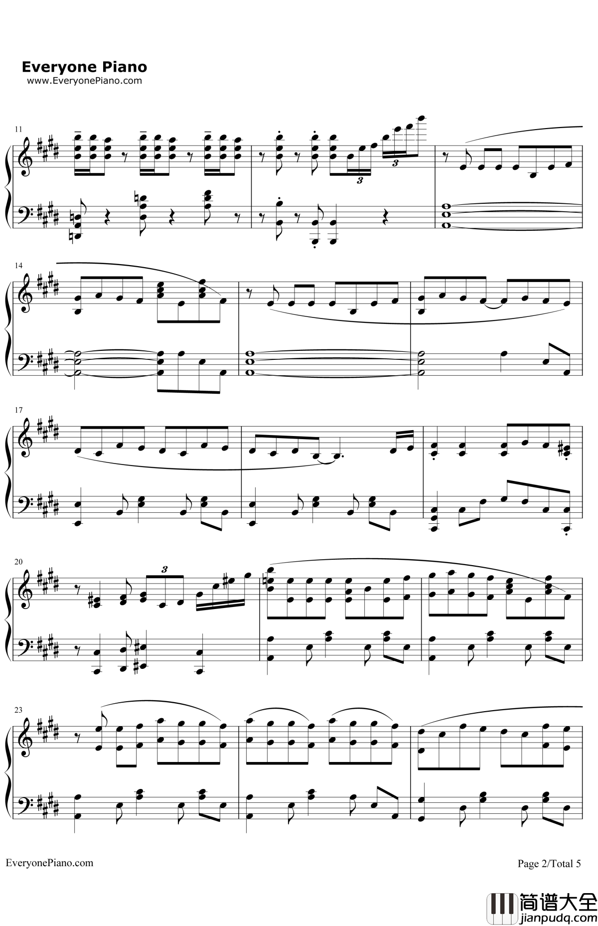 ノーポイッ!钢琴谱_PetitRabbit's_请问您今天要来点兔子吗?第二季OP