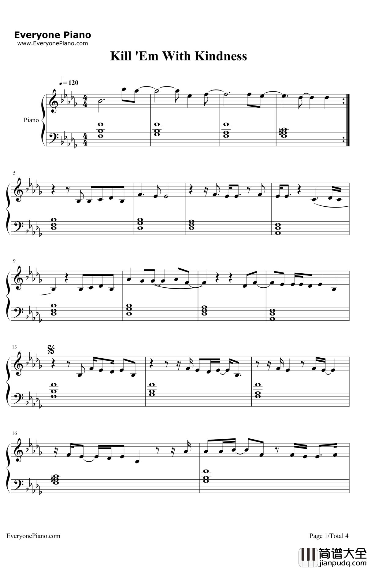 KillEmwithKindness钢琴谱_SelenaGomez