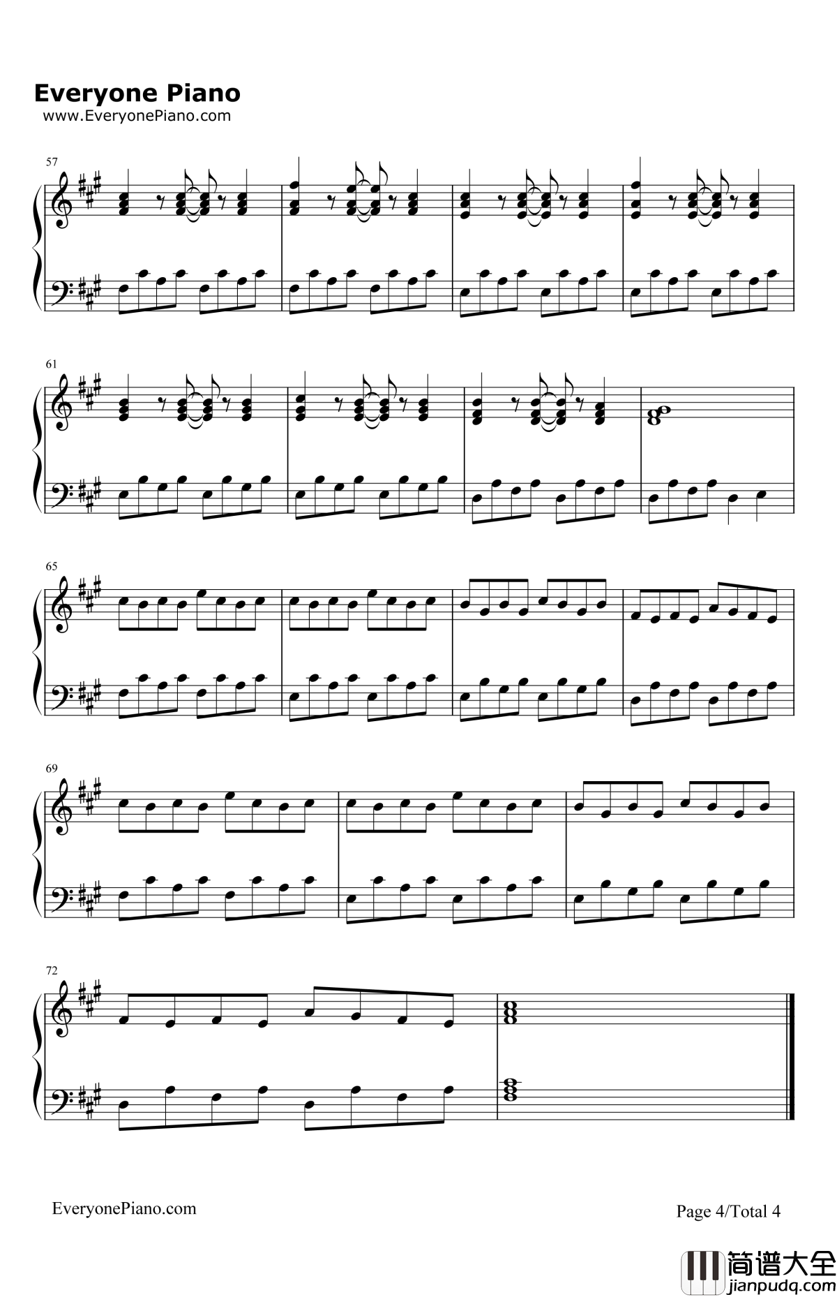 DownbytheRiver钢琴谱_MilkyChance