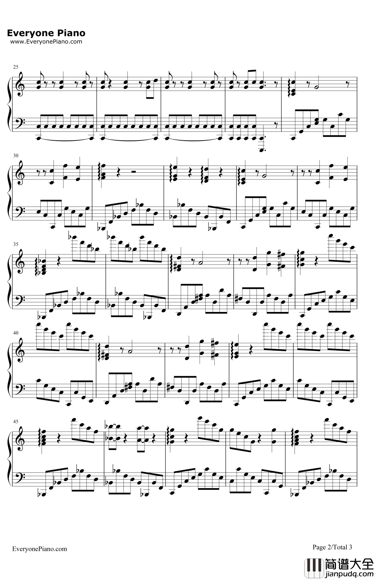 精灵宝可梦GO钢琴谱_任天堂公司_地图背景音乐