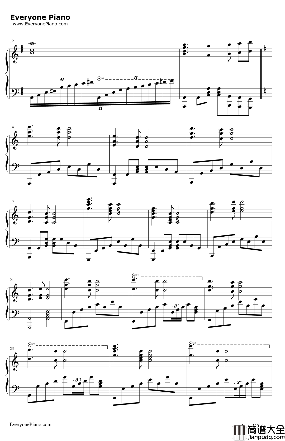 BravelyYou钢琴谱_Lia_CharlotteOP