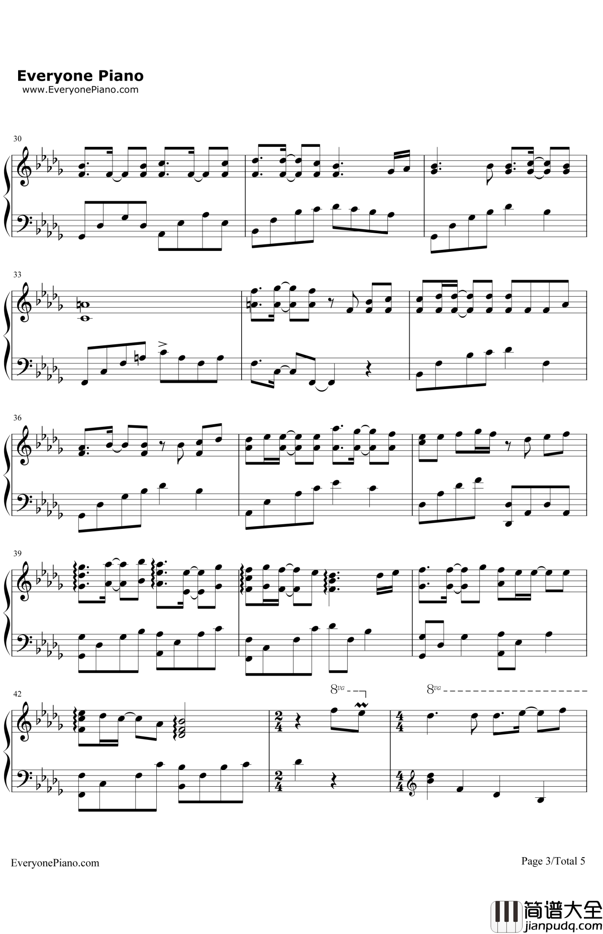 信仰之名钢琴谱_TFBOYS_完整版