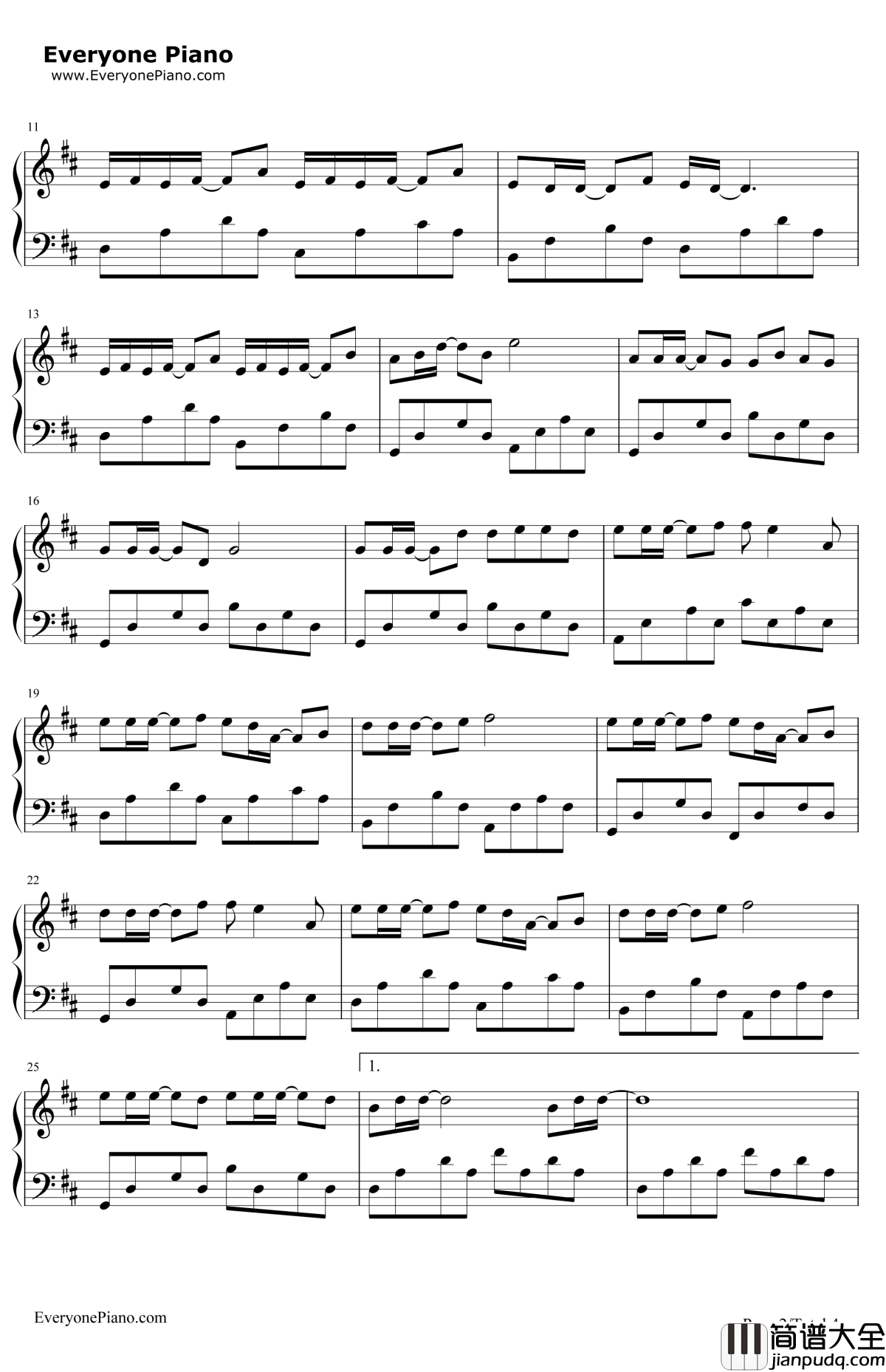 千里之外钢琴谱_周杰伦