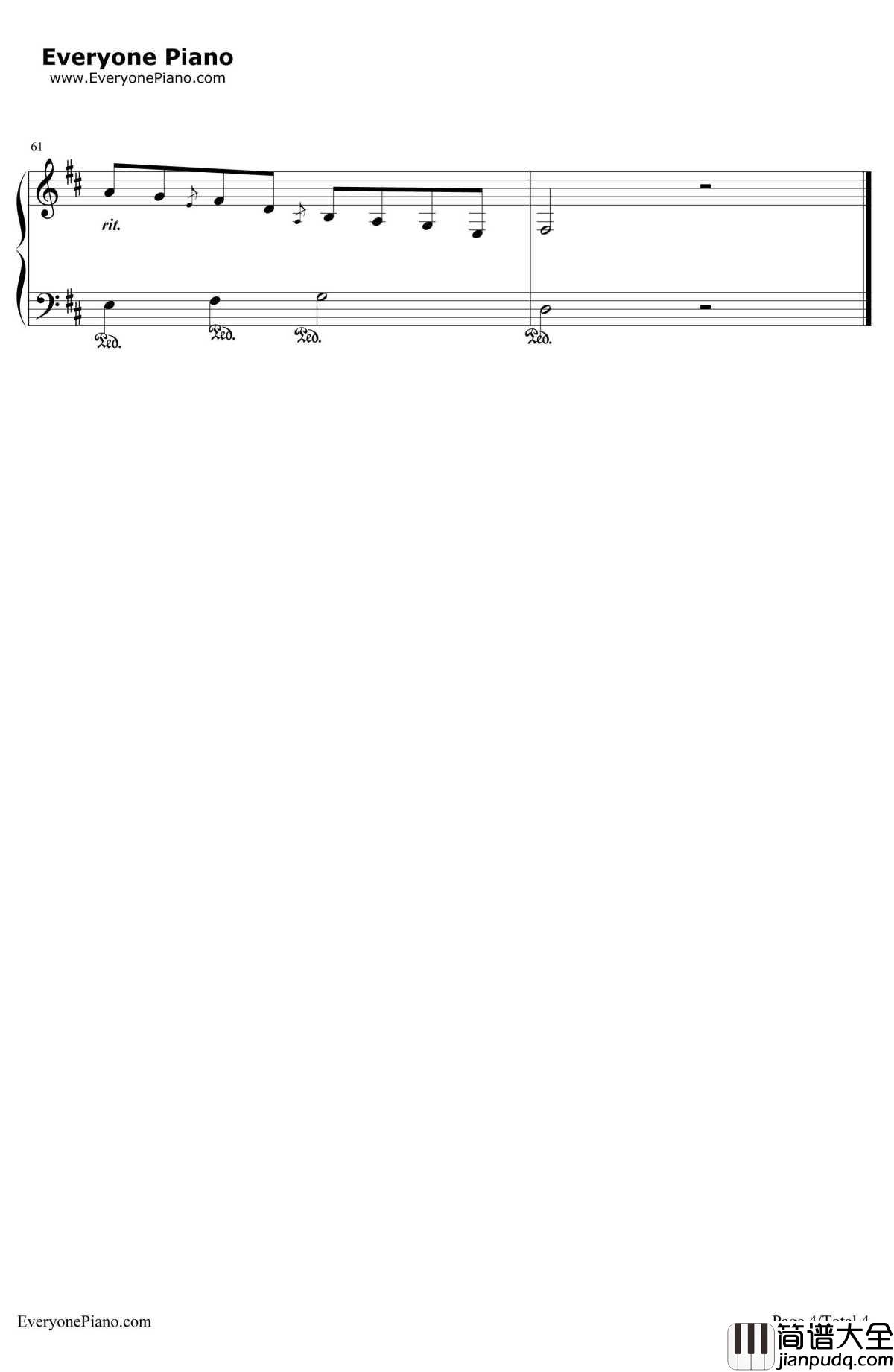 如果我变成回忆钢琴谱_Tank