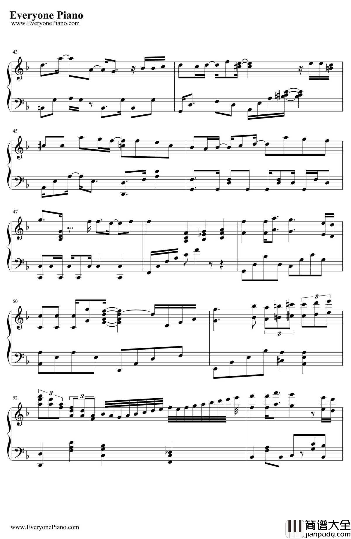 那些年钢琴谱_胡夏九把刀