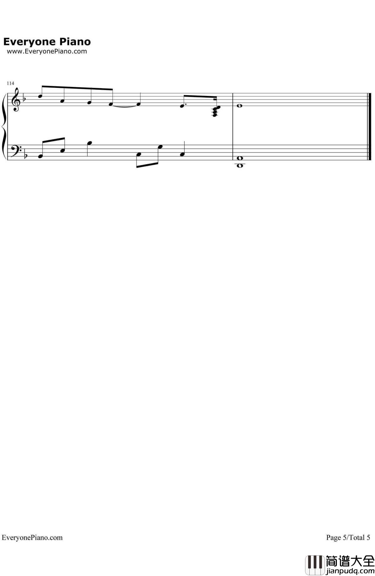 很爱很爱你钢琴谱_刘若英