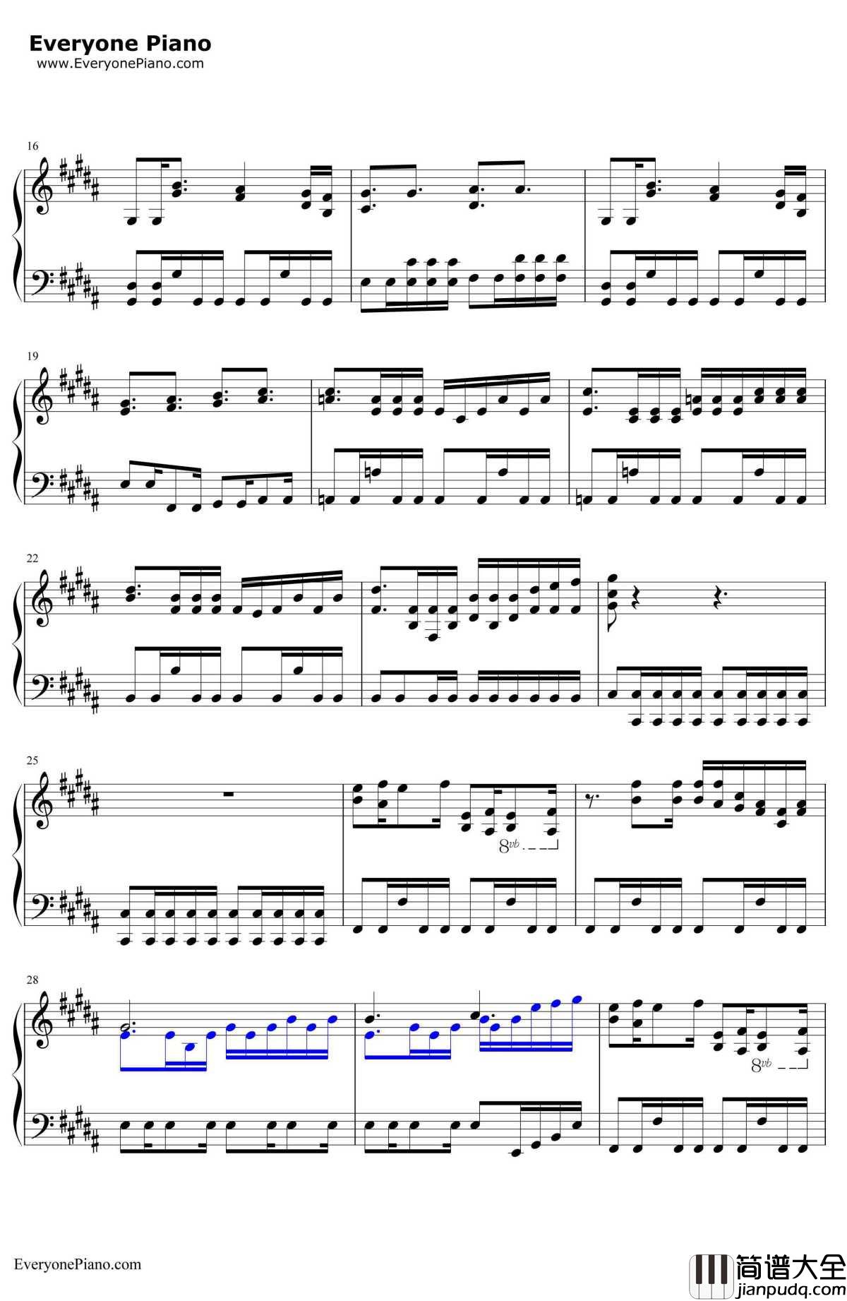 赤色要塞BGM钢琴谱_FC游戏_赤色要塞_