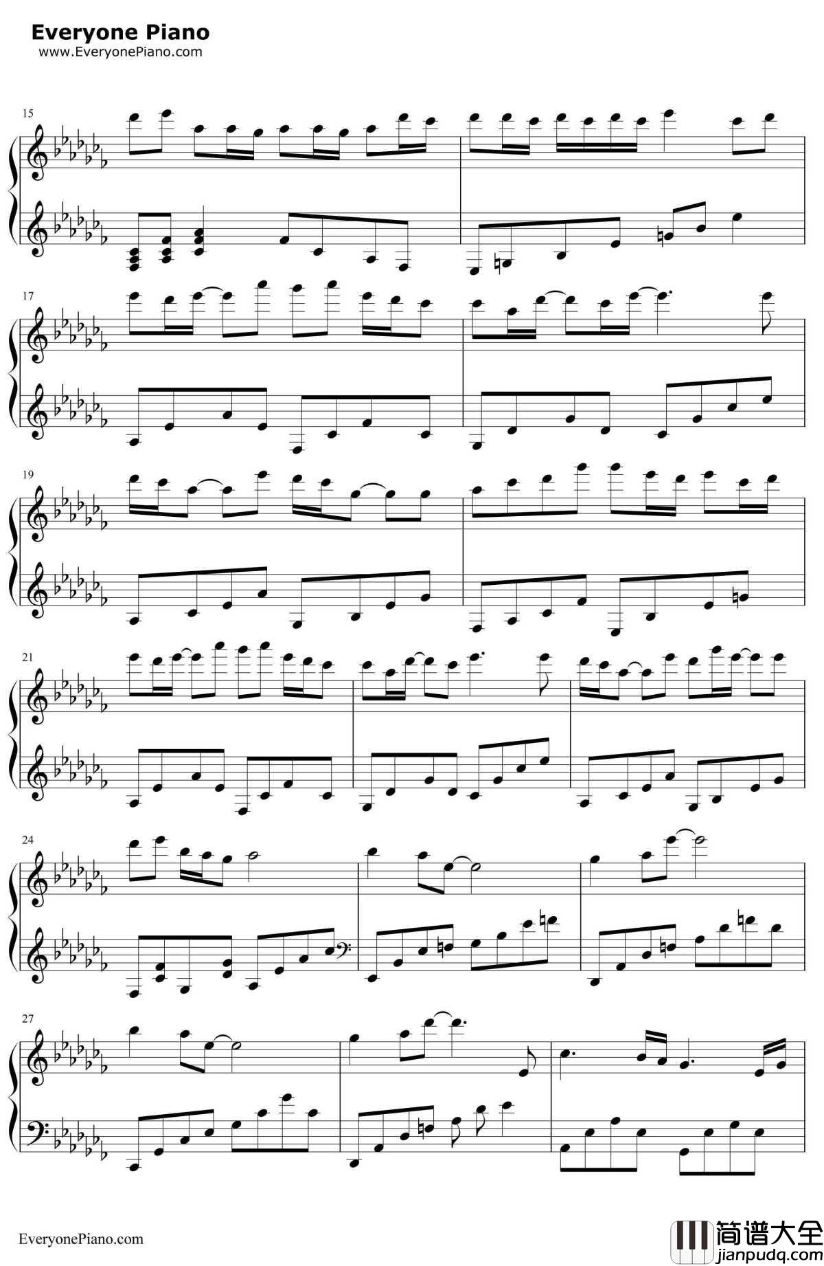 上弦之月钢琴谱_黒うさP